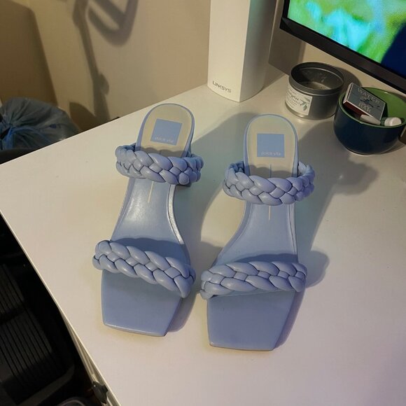 Anthropologie Dolce Vita Paily Heels - Braided Sky Blue - US 10 - Picture 1 of 4